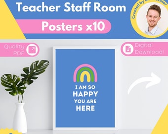 Colourful Teacher Staff Room Motivational Posters x10 Set
