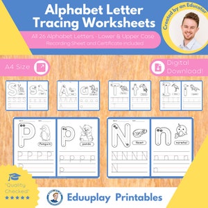 Alphabet Letter Tracing Worksheet Set image 6