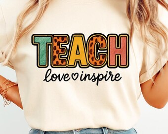 Leopard Print TEACH PNG: Teacher Appreciation Graphic (Digital Download