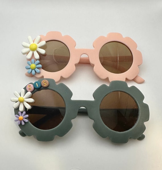 Flower Personalized Sunglasses (2 Flowers) - Etsy display picture 1