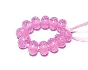 Sweetheart Pink Handmade Lampwork Glass Mini Beads SRA