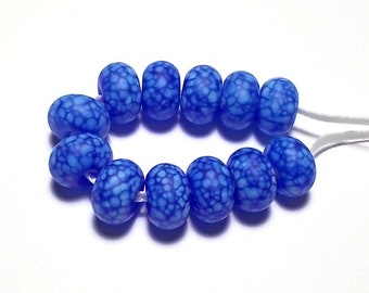 Matte Blue Ice Handmade Lampwork Glass Mini Beads SRA