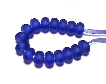 Matte Blue Violet Spacers - Handmade Lampwork Glass Beads SRA