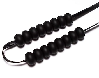 Matte Black Spacers - Handmade Lampwork Glass Beads SRA