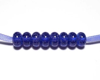 Blue Violets Handmade Lampwork Glass Mini Beads SRA