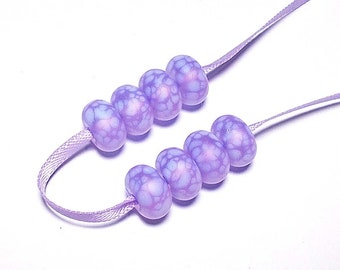 Lavender Frost - Handmade Lampwork Glass Mini Beads SRA