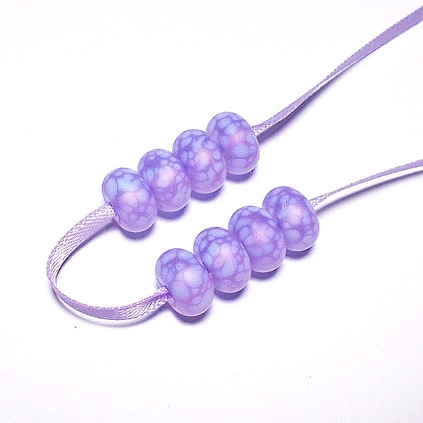 Lavender Frost - Handmade Lampwork Glass Mini Beads SRA