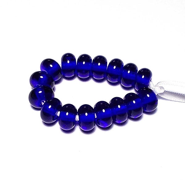 Cobalt Spacers - Handmade Lampwork Glass Beads SRA