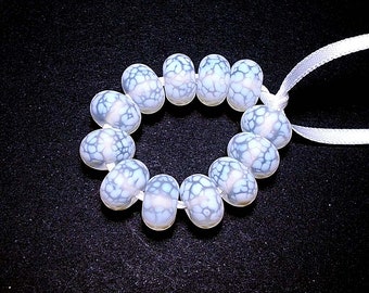 Arctic Handmade Lampwork Glass Mini Beads SRA