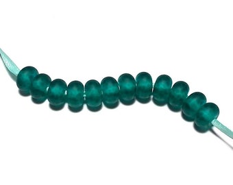 Matte Sea Green Handmade Lampwork Glass Mini Beads SRA