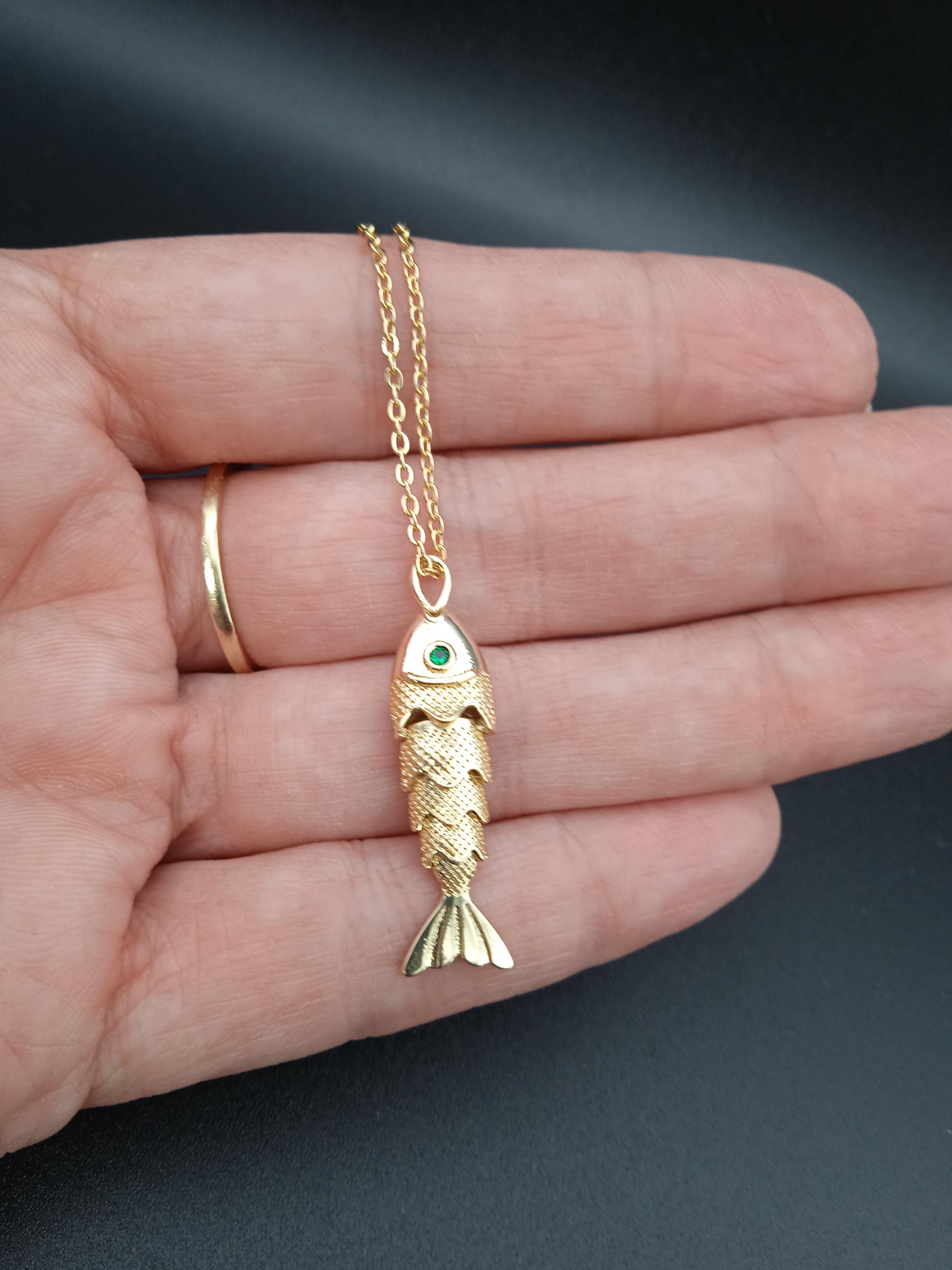 Stone Fish Necklace Etsy Canada