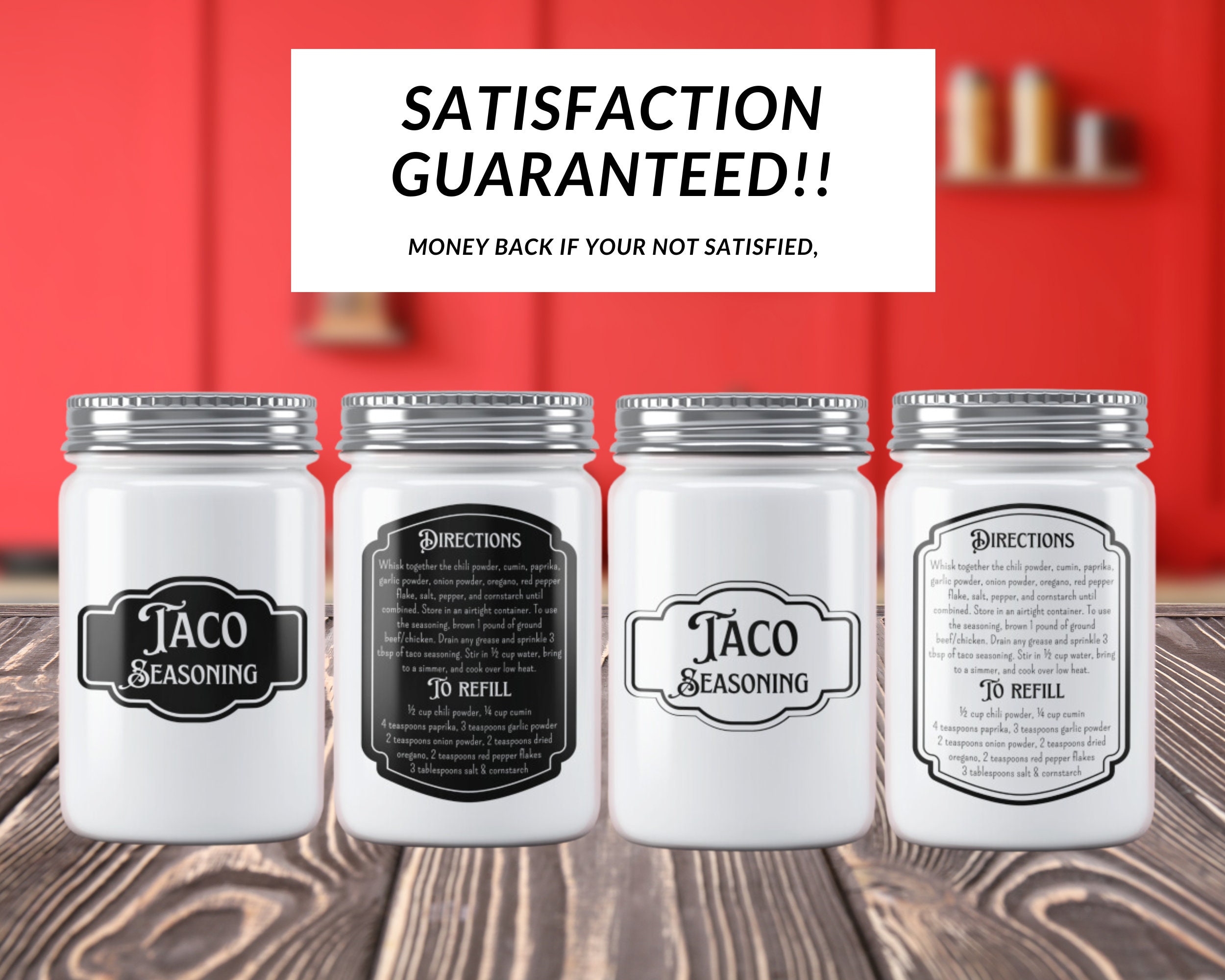 Taco Label Example Printable Taco Seasoning Label, Pantry Label, Kitchen Label, Taco Label ...