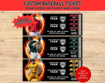 Biglietti personalizzati per il baseball, biglietti sportivi, biglietti personalizzati per eventi, biglietti per il baseball, biglietti regalo per il baseball, biglietti sportivi personalizzati, biglietti sportivi