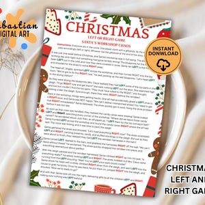 Christmas Left Right Game, Right Left Christmas Game, Christmas Pass the Gift Game, Christmas Exchange Game, Christmas Party Game, christmas