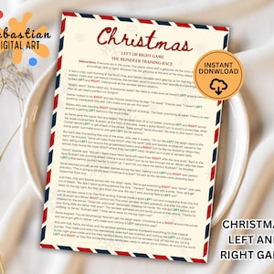 Christmas Left Right Game, Right Left Christmas Game, Christmas Pass the Gift Game, Christmas Exchange Game, Christmas Party Game, christmas