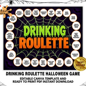 Halloween Drinking Roulette Template - Etsy