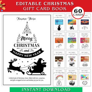 Weihnachtsgeschenk Kartenbuch, Weihnachtsgeschenk Kartenbuch druckbar, Weihnachtsgeschenk für Teenager, Teenager Weihnachtsgeschenk, Weihnachtsgeschenk für Kinder