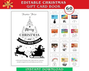 Christmas Gift Card Book, Christmas gift card book printable Christmas gift for teen, Teenage Christmas Present, Christmas gift for kids