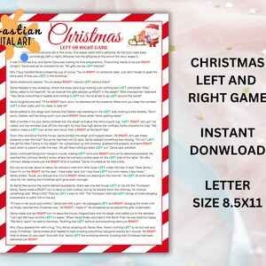 Christmas Left Right Game, Right Left Christmas Game, Christmas Pass ...