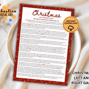 Christmas Left Right Game, Right Left Christmas Game, Christmas Pass the Gift Game, Christmas Exchange Game, Christmas Party Game, christmas