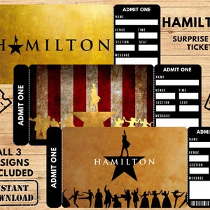 DRUCKBARE HAMILTON Broadway Überraschungskarte, Hamilton Ticket, Hamilton das Musical, Souvenir, Ticket Stub, Konzertkarte, Hamilton svg