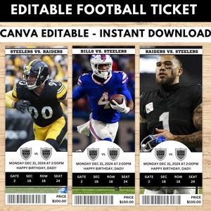 Bearbeitbares Fußballticket, Fußballticketgeschenk, Sporttickets, Fußballgeburtstagsticket, druckbares Fußballticket, Fußballticketgeschenk