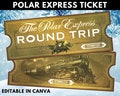 Personalized Polar Express Ticket Printable, Polar Express Ticket, North Pole Ticket, Canva Editable, Front and Back, Digital File Only