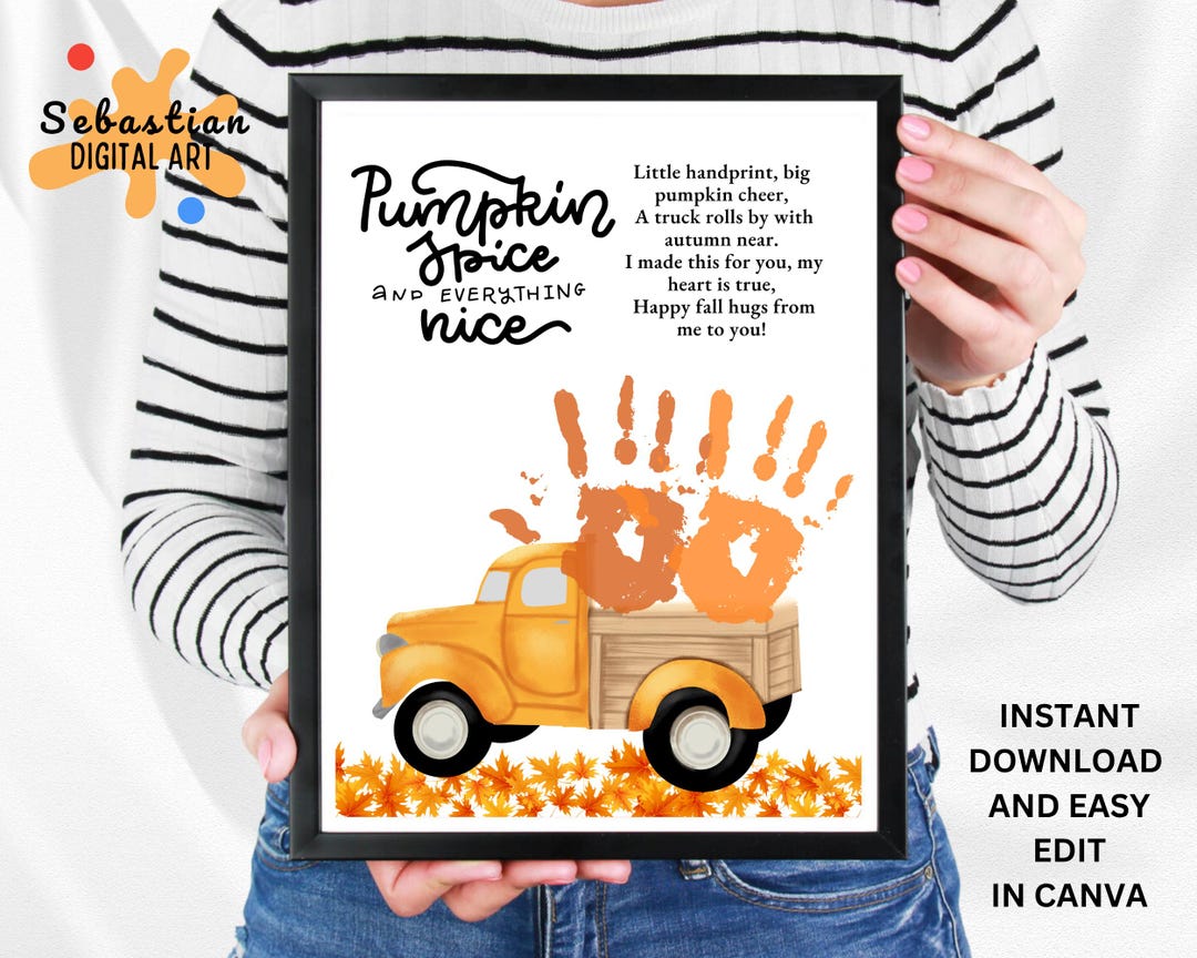Fall Handprint Bundle, Printable Fall Handprint Craft for Kids, Fall ...