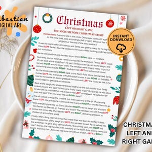 Christmas Left Right Game, Right Left Christmas Game, Christmas Pass the Gift Game, Christmas Exchange Game, Christmas Party Game, christmas