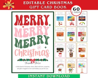 Christmas Gift Card Book, Christmas gift card book printable Christmas gift for teen, Teenage Christmas Present, Christmas gift for kids
