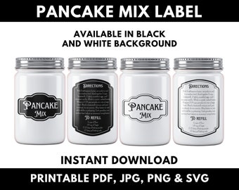 Printable Pancake Mix Label, Pantry Label, Kitchen Label, Pancake Label Printable, Pancake Mix Label, Mix Labels, Printable Kitchen Labels