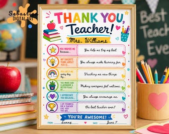 Teacher Appreciation Printable Gift, Teacher Coloring Page, Teacher Gift, Teacher Appreciation Week, End of School Gift, Thank you teacher