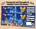 Christmas Disneyland Ticket, Disneyworld Ticket, Editable Ticket, Surprise Reveal Ticket Gift, Instant Download, Theme Park ticket product logo