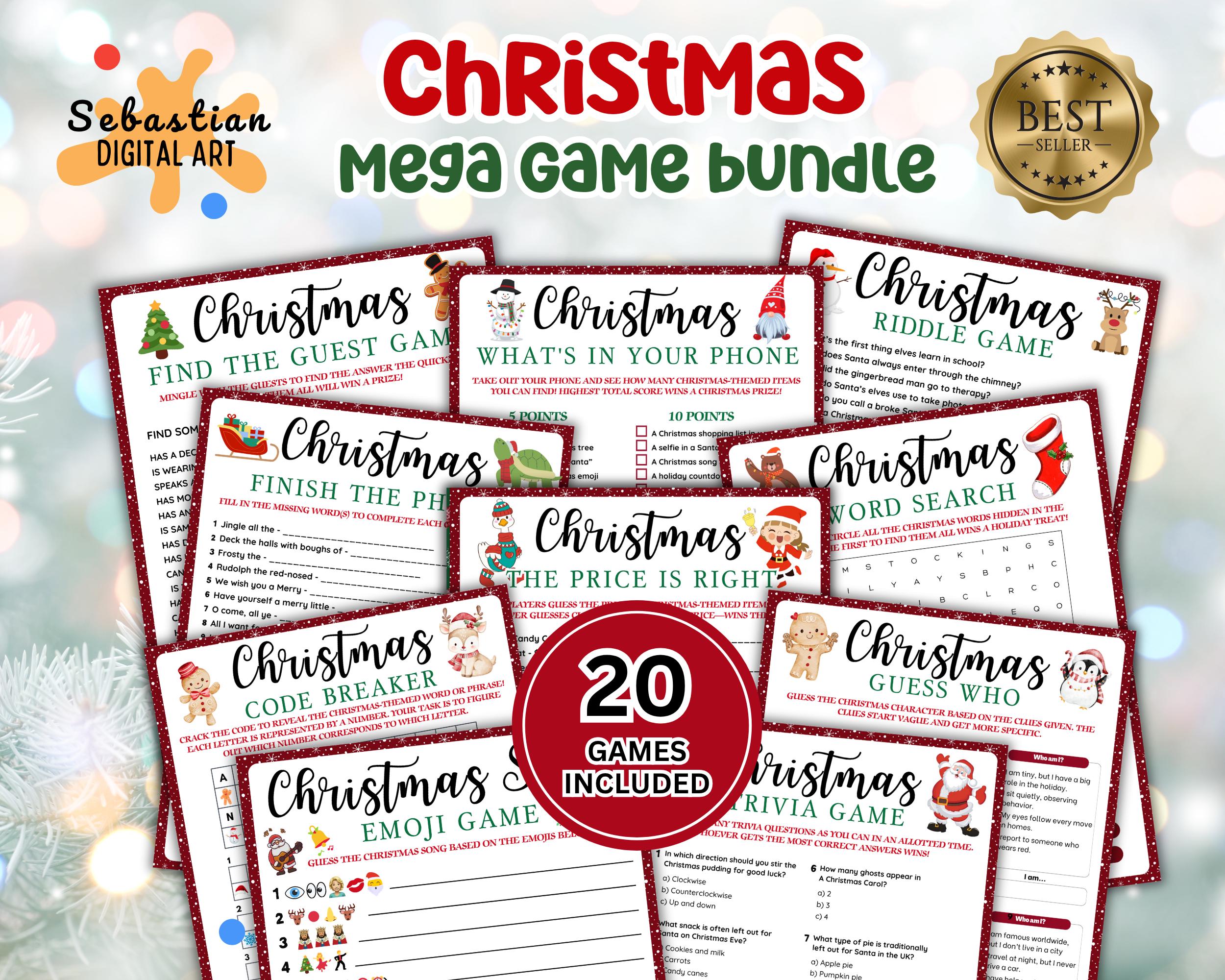 Christmas Game Bundle | Printable Christmas Games for Kids and Adults ...