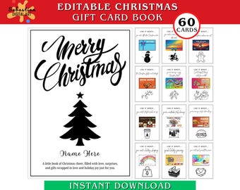 Christmas Gift Card Book, Christmas gift card book printable Christmas gift for teen, Teenage Christmas Present, Christmas gift for kids