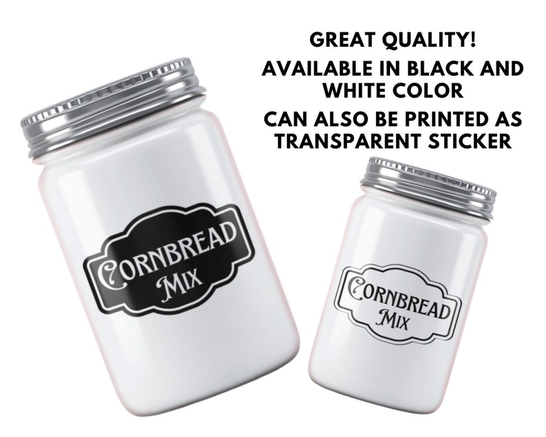 Cornbread Label Color Printable Cornbread Mix Label, Pantry Label, Kitchen Label, Cornbread ...