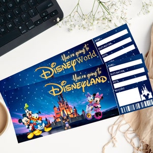 Surprise Disneyland Ticket, Disneyworld Ticket, Editable Ticket, Surprise Reveal Ticket Gift, Instant Download, Theme Park ticke image 4