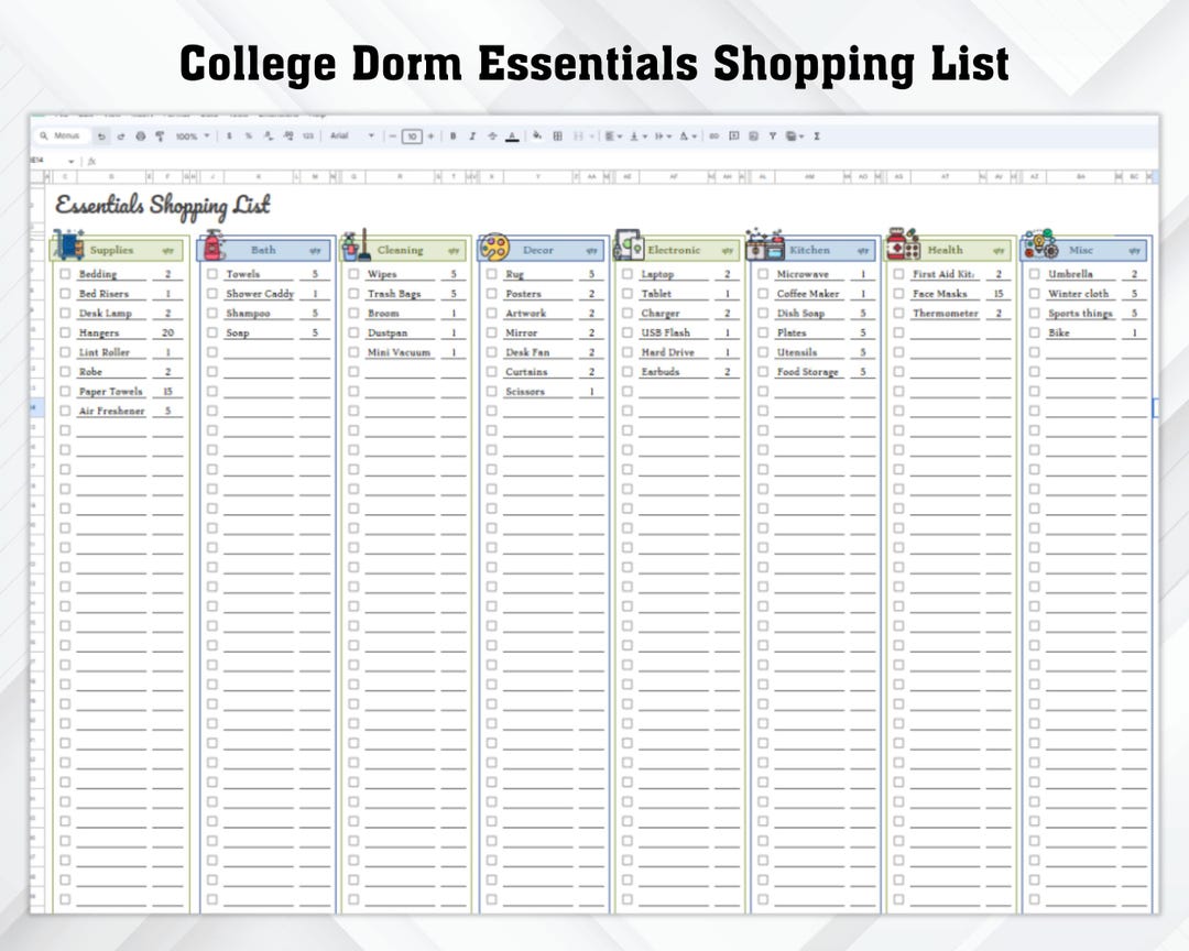 College Dorm Essentials Shopping List Shopping Checklist Grocery college-dorm-essentials-shopping-list-shopping-checklist-grocery