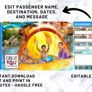 Digital Great Wolf Lodge Surprise Trip Gift Ticket, Amusement Park ...
