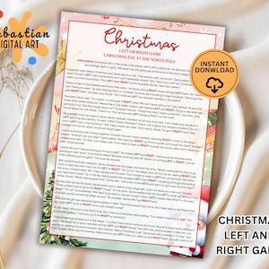 Christmas Left Right Game, Right Left Christmas Game, Christmas Pass the Gift Game, Christmas Exchange Game, Christmas Party Game, christmas