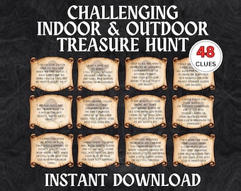 Ultimate Indoor and Outdoor Treasure Hunt | Birthday Treasure Hunt | Teen and Tween Treasure Hunt | Birthday Printable Games for Kids