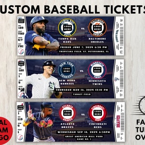 Baseball Custom Tickets, Sportticket, Event Custom Tickets, Baseball Ticket, Baseball Geschenkticket, Sport Custom Tickets, Sporttickets