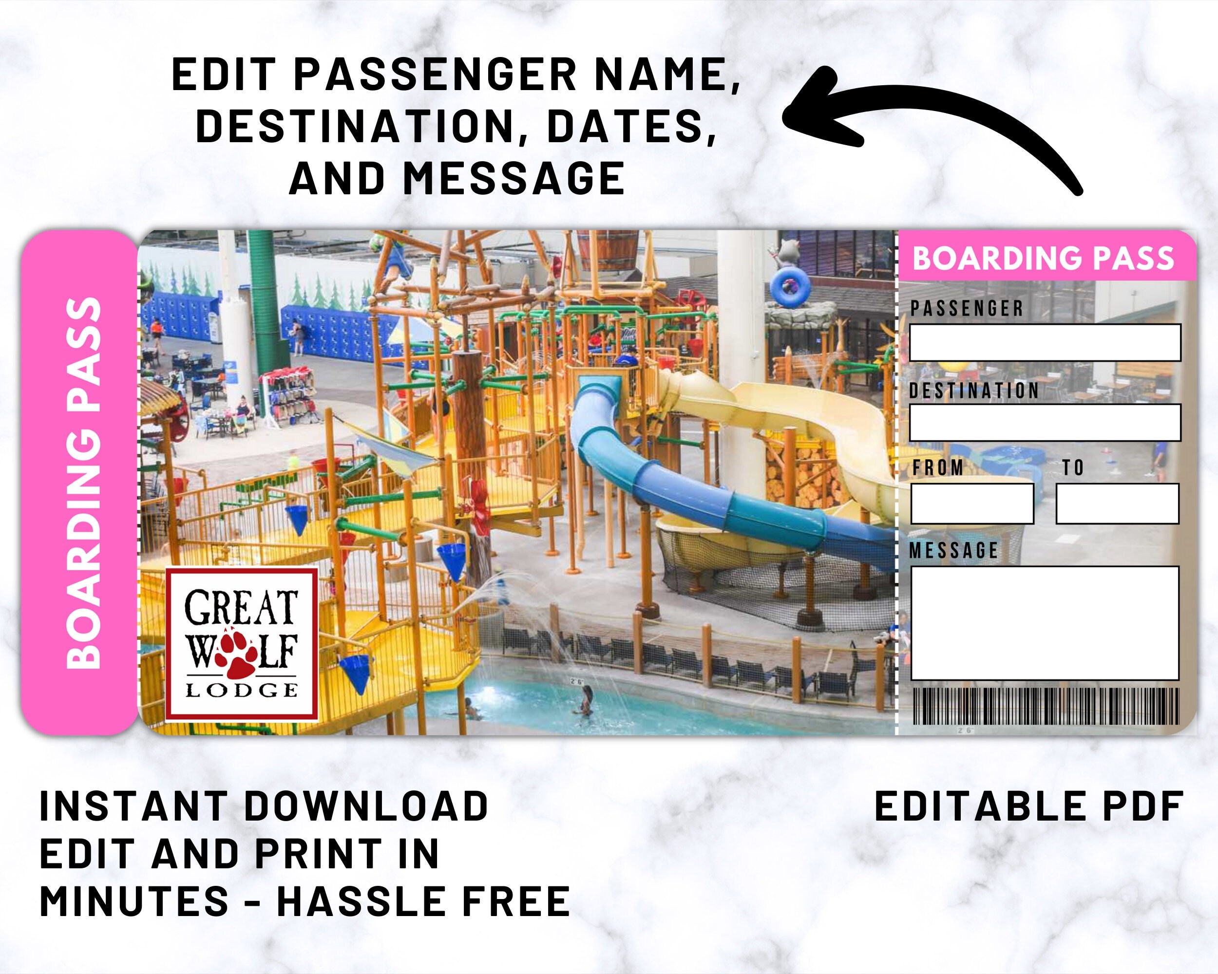 Digital Great Wolf Lodge Surprise Trip Gift Ticket, Amusement Park ...