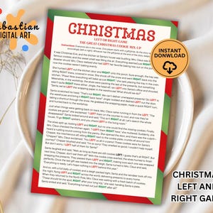 Christmas Left Right Game, Right Left Christmas Game, Christmas Pass the Gift Game, Christmas Exchange Game, Christmas Party Game, christmas