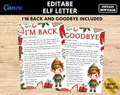 Editable Elf Letter, I'm Back Hello Elf letter, Goodbye from Elf, Christmas Printables, Elf Letter, From Your Elf Printable, elf letters