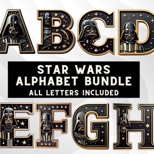 STARWARS alphabet, Star Wars PNG, Star Wars Aplhabet, Letter PNG, Instant Download, Alphabet png, Star Wars Font png, Star Wars Clip Art