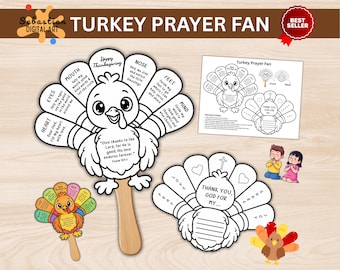 Turkey Prayer Fan Fall Crafts for Kids, Thanksgiving Bible Crafts for Kids Thanksgiving Christian Sunday School Crafts, Sunday School Lesson