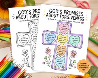 Forgiveness Coloring Craft Printable, Forgive Like Jesus Activity, Forgiveness Bible Craft, Sunday School Craft, Forgive Like Jesus Activity