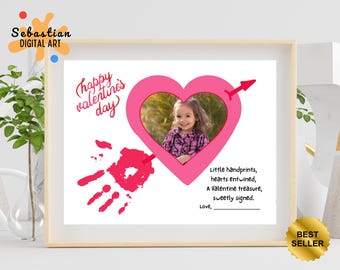 Valentines Day Crafts Valentine's Handprint Art Photo Toddler Preschool Daycare Valentines Handprint Craft Valentine Printable Keepsake