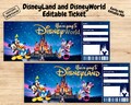 Surprise Disneyland Ticket, Disneyworld Ticket, Editable Ticket, Surprise Reveal Ticket Gift, Instant Download, Theme Park ticke